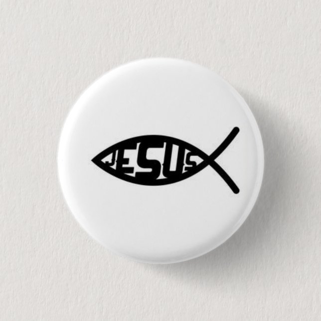 Jesus Fish Symbol Button (Front)