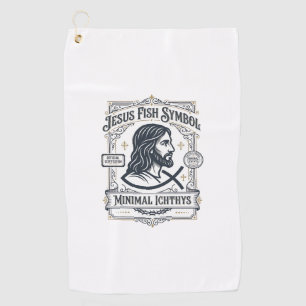Jesus Fish Symbol Minimal Ichthys Jesus Fish Minim Golf Towel