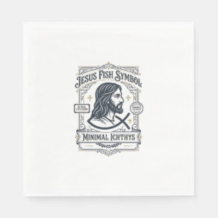 Jesus Fish Symbol Minimal Ichthys Jesus Fish Minim Napkin