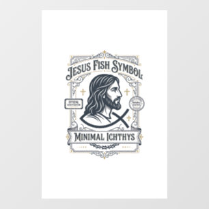 Jesus Fish Symbol Minimal Ichthys Jesus Fish Minim Window Cling