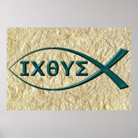 Jesus Fish Symbol Poster