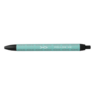Jesus Fish Text Black Ink Pen