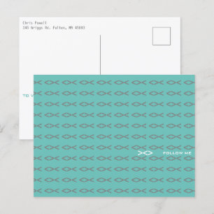 Jesus Fish Text Postcard
