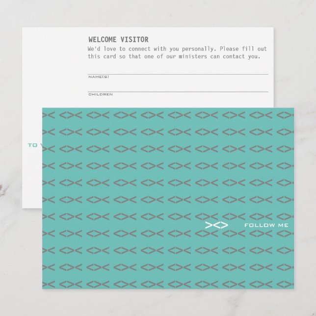 Jesus Fish Text Visitor Card (Front/Back)