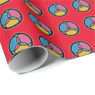 Jesus Fish Trinity Stained Glass - Multicolored Wrapping Paper
