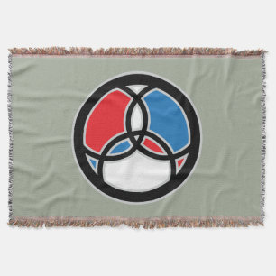 Jesus Fish Trinity Stained Glass - RWB Throw Blanket