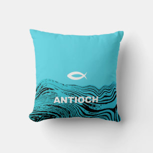Jesus Fish Wavy Waters Cushion