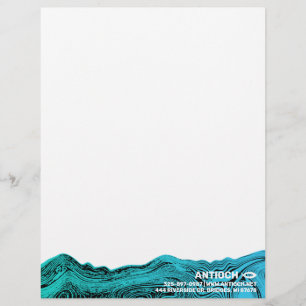Jesus Fish Wavy Waters Custom Letterhead