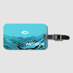 Jesus Fish Wavy Waters Luggage Tag