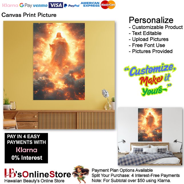Jesus Flaming Fire Biblical 22 Picture Canvas Print (Jesus Flaming Fire Biblical Canvas Print Picture 22.)