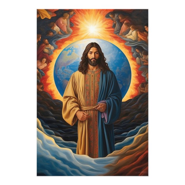 *~* Jesus Flower Heal  Earth Universe  AP50 Cosmic Photo Print (Front)