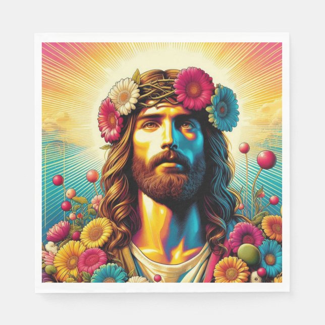 Jesus flower napkins! napkin (Front)