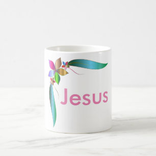 JESUS FLOWER RIBBON COFFEE MUG