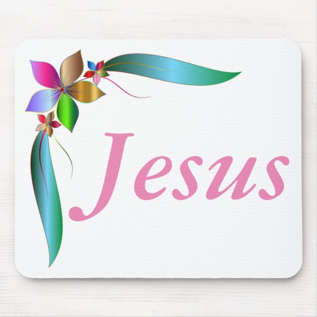 JESUS FLOWER RIBBON MOUSE MAT (Front)