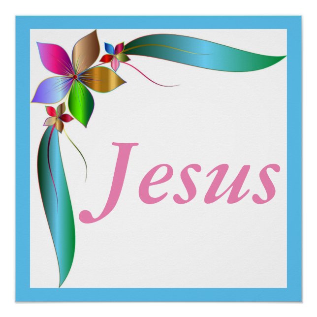 JESUS FLOWER RIBBON POSTER (Front)
