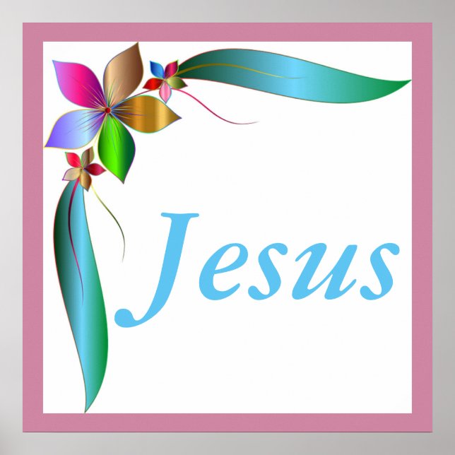 JESUS FLOWER RIBBON POSTER (Front)