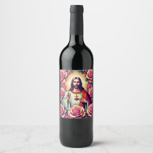 Jesus flower wine label! label