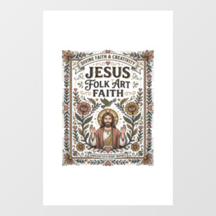 Jesus Folk Art Faith Jesus Folk Art Christian Fait Window Cling