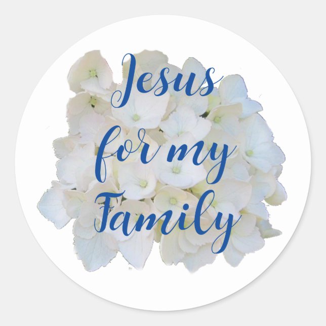 Jesus For My Family Round Sticker (Front)