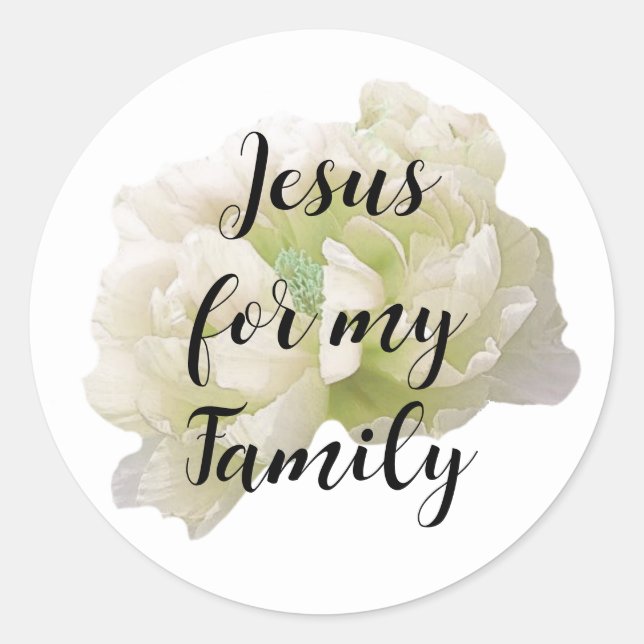  Jesus For My Family Round Sticker (Front)