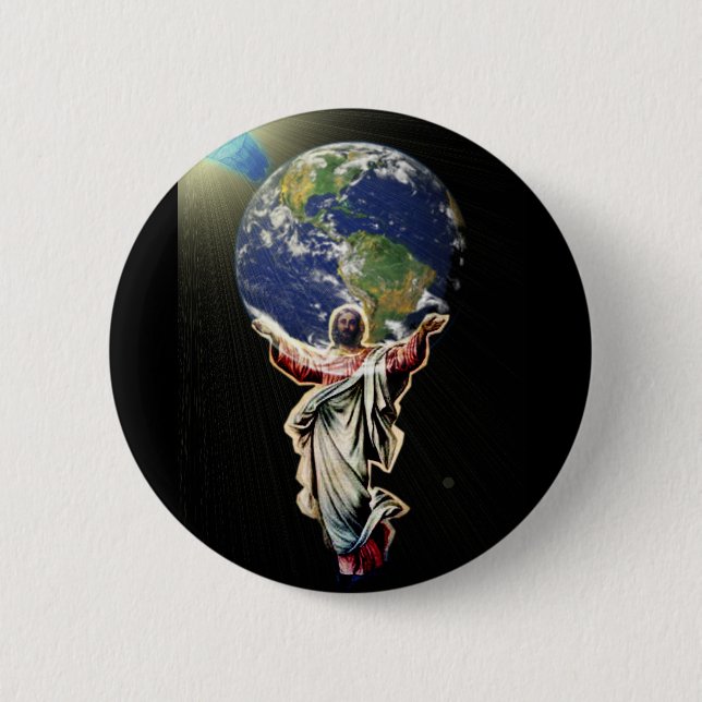 Jesus For The World 6 Cm Round Badge (Front)