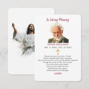 Jesus Forever in Our Hearts Memorial Funeral Card