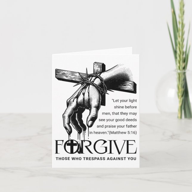 Jesus Forgive Those Who Tresp Against You Bible Ve Card (Front)