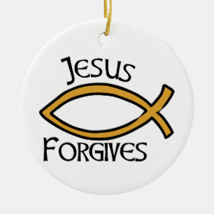 Jesus Forgives Ceramic Tree Decoration