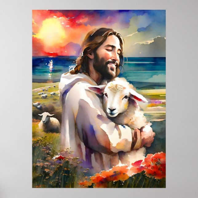 Jesus Found The Lost Sheep Poster (Front)