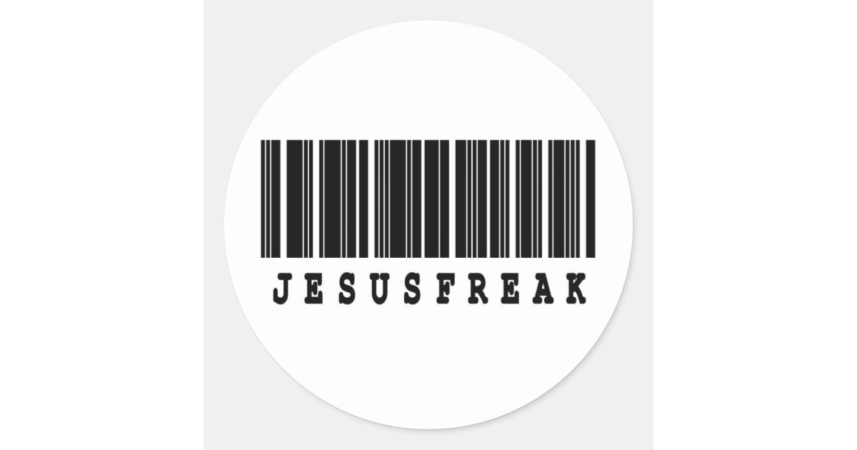 Example Bar Code Jesus jesus freak barcode design classic round sticker | Zazzle