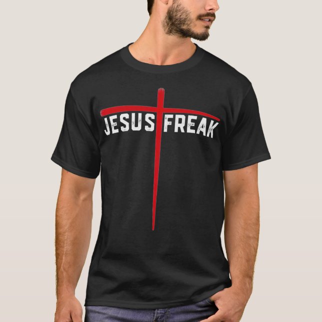Jesus Freak  Cross Painting for Christians Premium T-Shirt (Front)