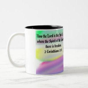 jesus freedom Two-Tone coffee mug