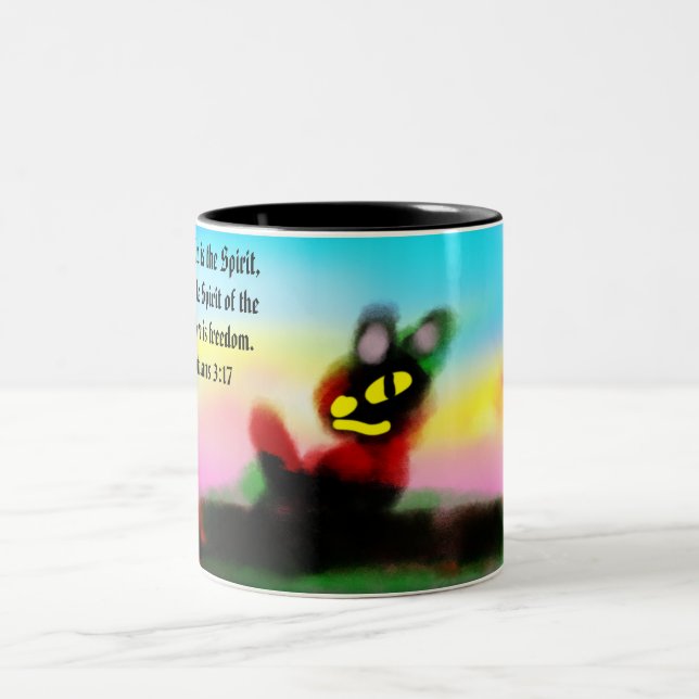 jesus freedom  Two-Tone coffee mug (Center)