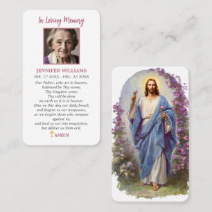 Jesus Funeral Memorial Sympathy Prayer Card