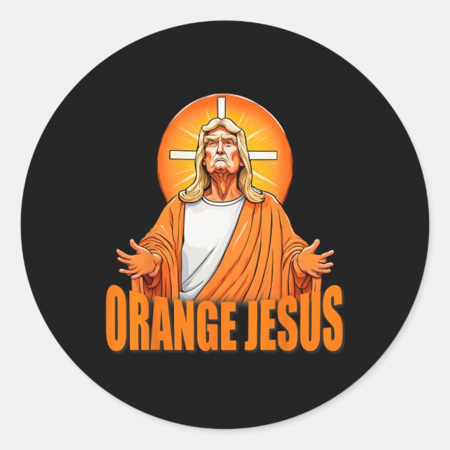 Jesus Funny Trump  Classic Round Sticker (Front)