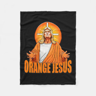Jesus Funny Trump Fleece Blanket