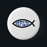 Jesus Gefilte Fish - Jewish Passover Humour 6 Cm Round Badge<br><div class="desc">Funny Jewish Humour Gefilte Fish T-Shirts & Gifts For Chanukah,  Passover,  or any Jewish Holiday.</div>
