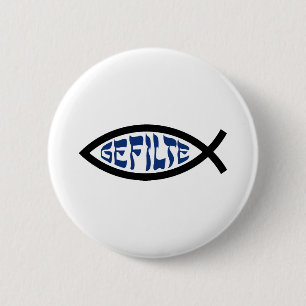 Jesus Gefilte Fish - Jewish Passover Humour 6 Cm Round Badge