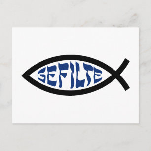 Jesus Gefilte Fish - Jewish Passover Humour Postcard