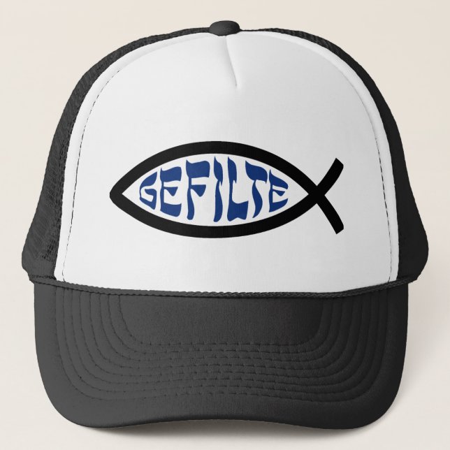Jesus Gefilte Fish - Jewish Passover Humour Trucker Hat (Front)