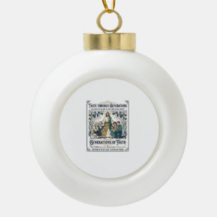 Jesus Genealogy Family Tree Shirt Faith Based Desi Ceramic Ball Christmas Ornament