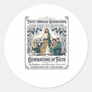 Jesus Genealogy Family Tree Shirt Faith Based Desi Classic Round Sticker