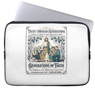 Jesus Genealogy Family Tree Shirt Faith Based Desi Laptop Sleeve