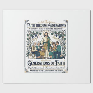 Jesus Genealogy Family Tree Shirt Faith Based Desi Wrapping Paper