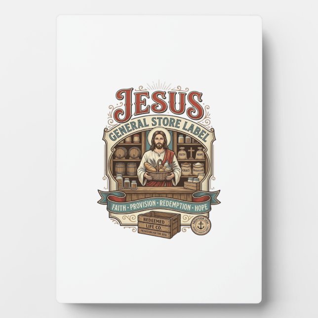 Jesus General Store Label Jesus General Store Chri Plaque (Front)