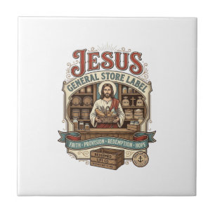 Jesus General Store Label Jesus General Store Chri Tile