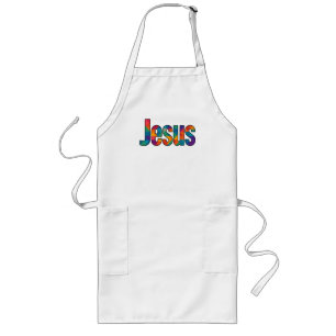 "Jesus" geometric design Long Apron