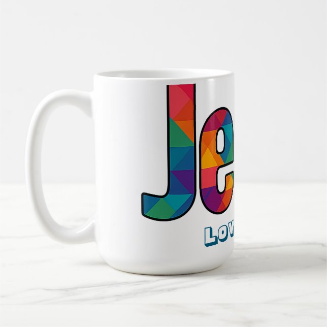 Jesus geometric pattern  coffee mug (Left)