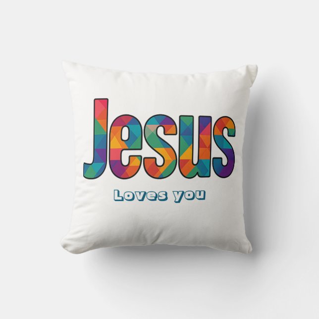Jesus geometric pattern  cushion (Front)