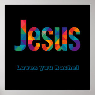 Jesus geometric pattern Glossy Poster